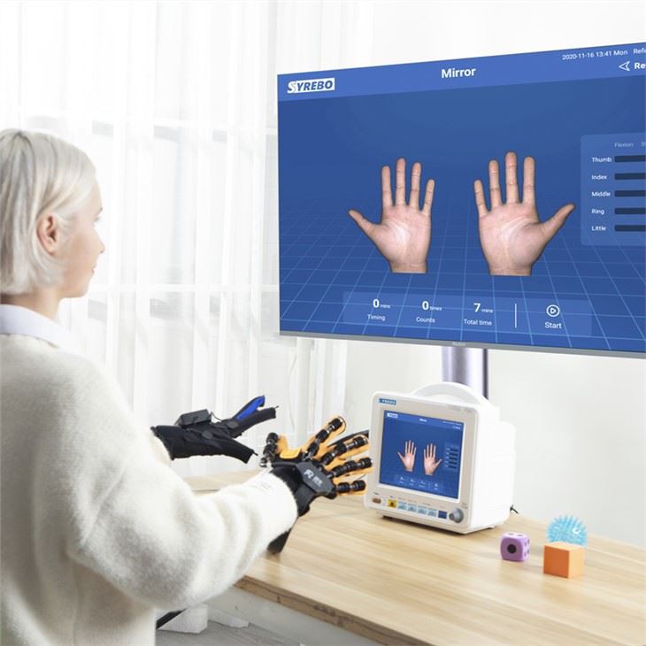 Intelligente stimulatiehandschoen voor patiënten met een beroerte