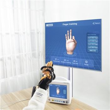 Handtherapiehandschoen voor een beroertepatiënt